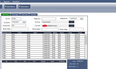 Mermer Ocakları Üretim ve Sipariş Takip Yazılımı