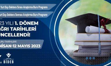 BİDEB 2214/A Yurt Dışı Doktora Sırası Araştırma Burs Programı ve BİDEB 2219 Yurt Dışı Doktora Sonrası Araştırma Burs Programı 2023 Yılı 1. Dönem Çağrı Tarihleri Güncellendi!